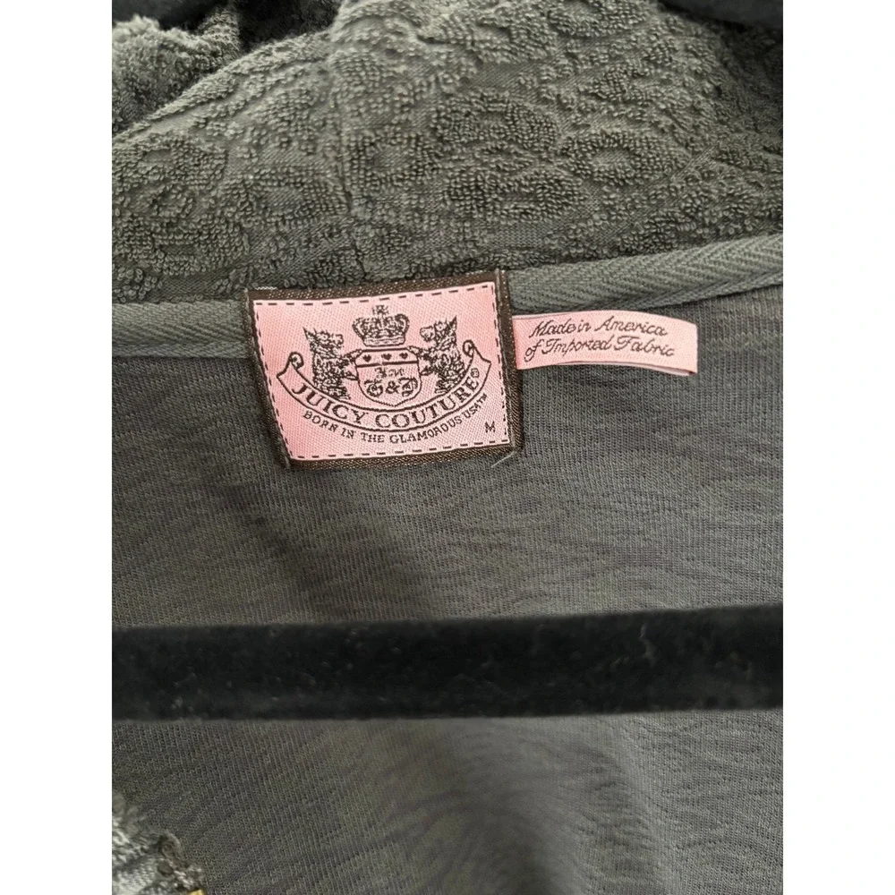 Juicy Couture Y2K Terry Cloth Hoodie Olive Green Full‎ Zip Drawstring Jacket